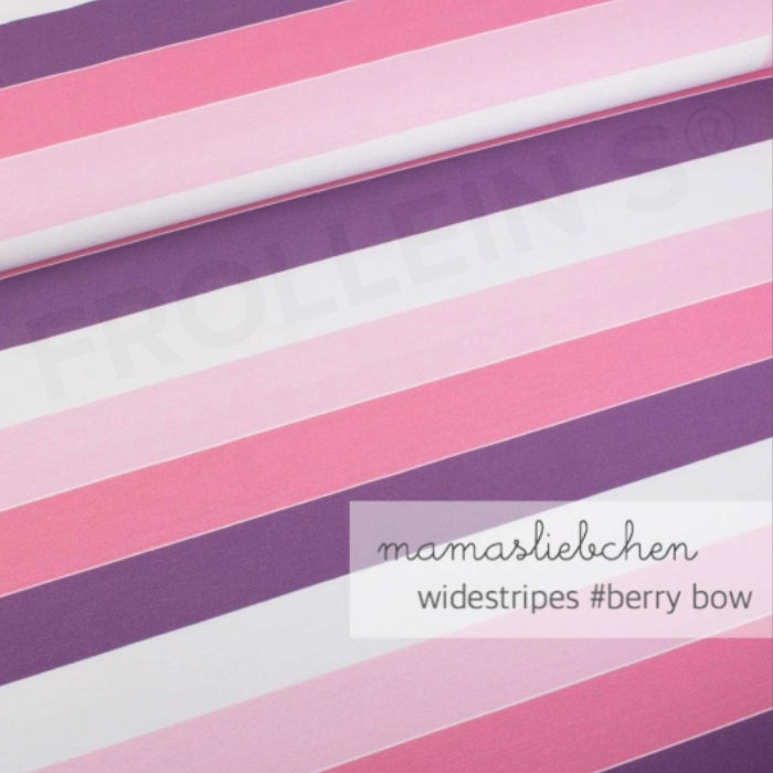 Cotton Jersey - Widestripes - Berry Bow