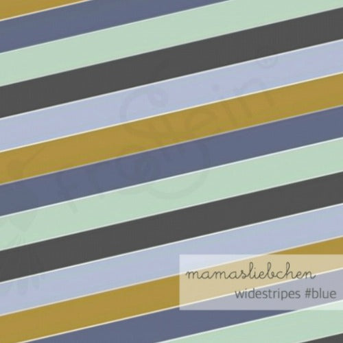 Cotton Jersey - Widestripes-In the Forest-Blue