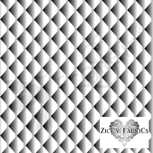 Remnant 31 inch - Organic Cotton Jersey - Quilt Illusion - Monochrome