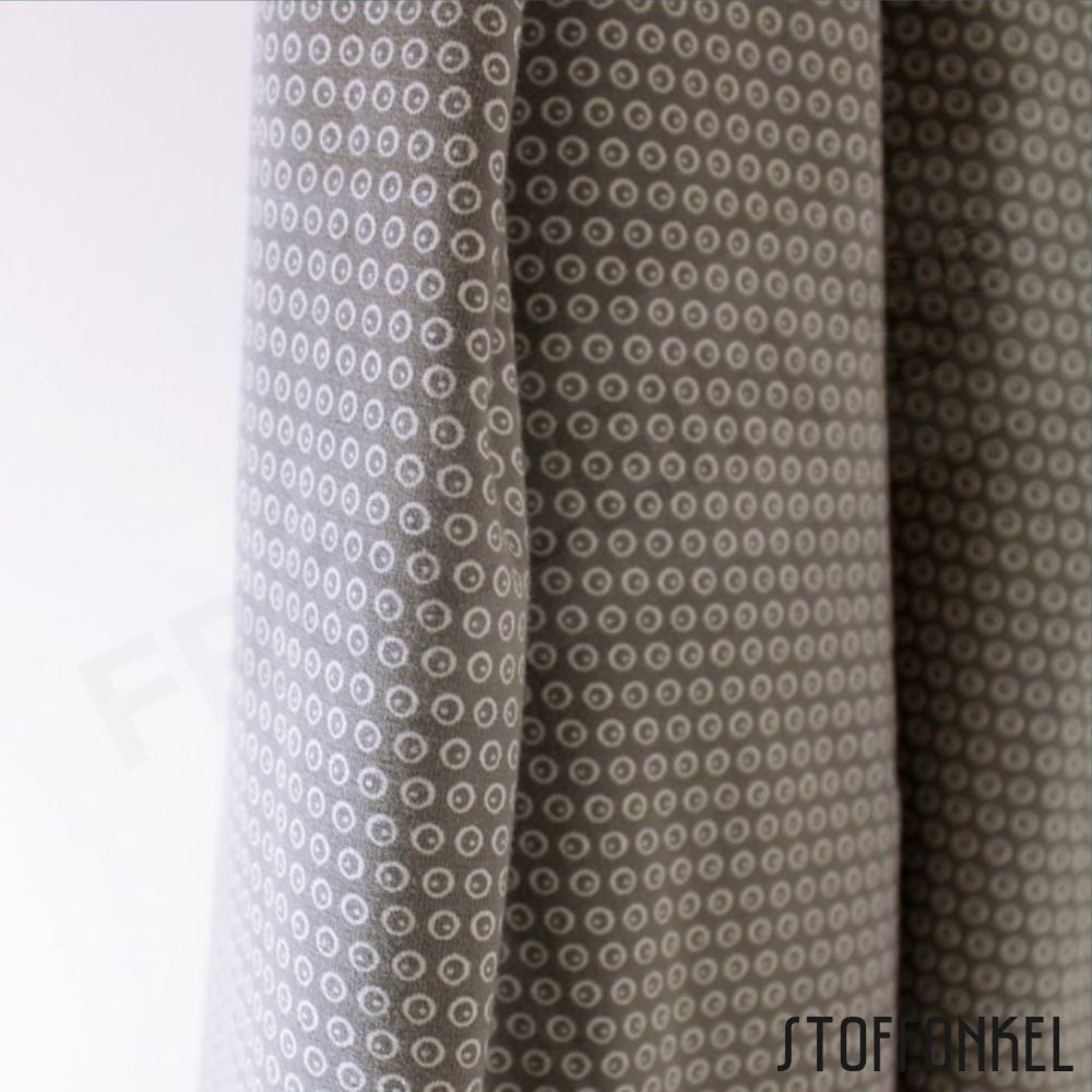 Organic Cotton Jersey - Circles N Dots - Granit Gray