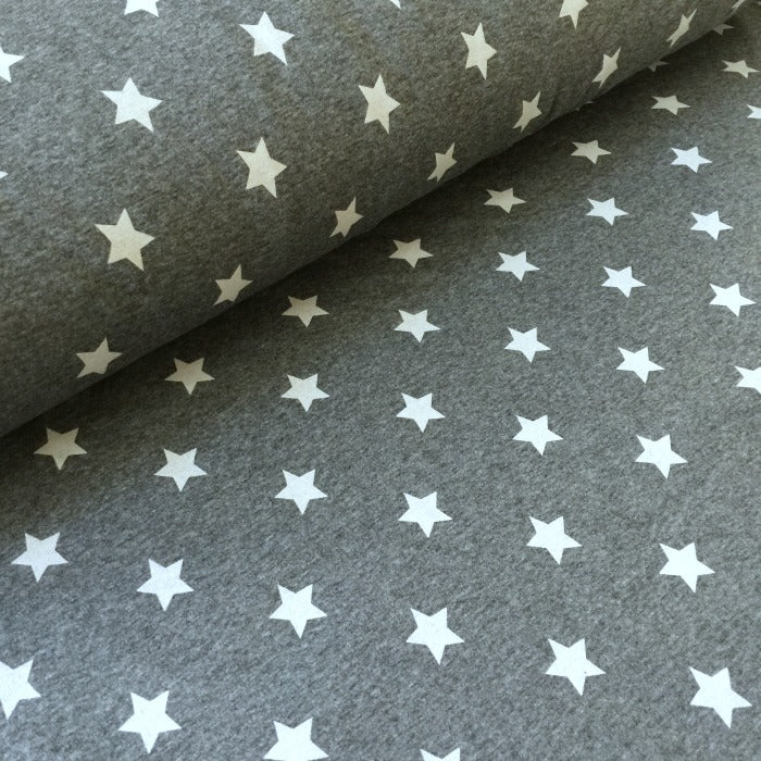 Happy Fleece - Gray - white stars