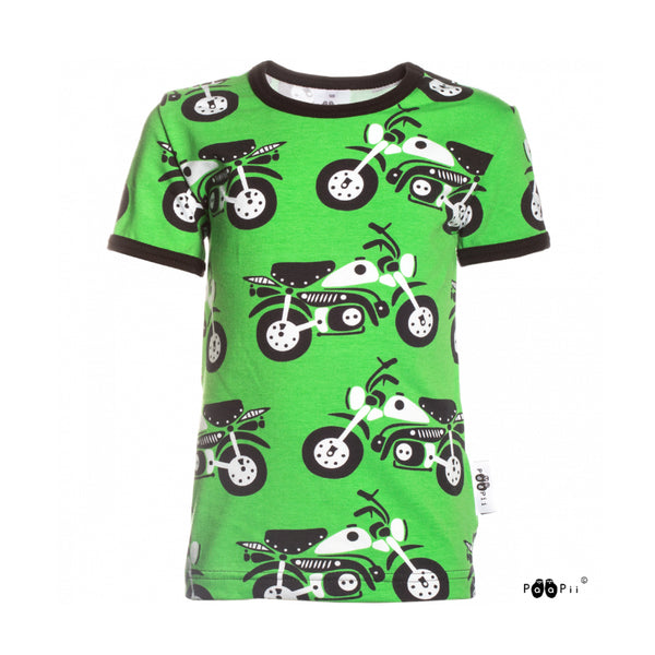 Organic Cotton Jersey - Motorcycle-Green