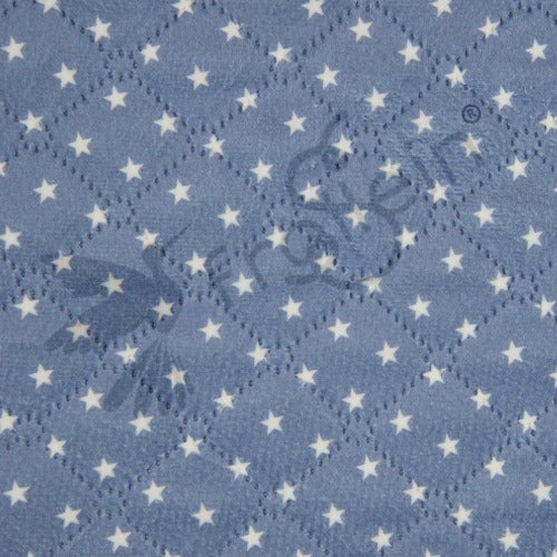 Quilted Teddy - Stars - Jeansblue