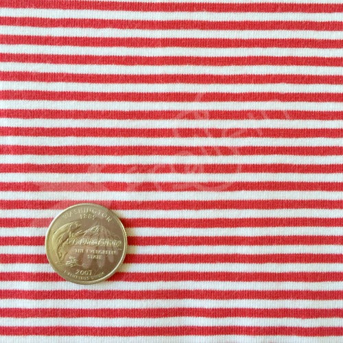 Cotton Jersey - Stripes 3 mm - Red/White