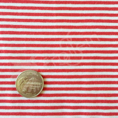 Remnant 18-inch - Cotton Jersey - Stripes 3 mm - Red/White