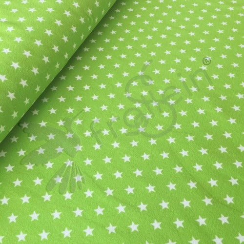 Cotton Jersey - Small Stars - Green
