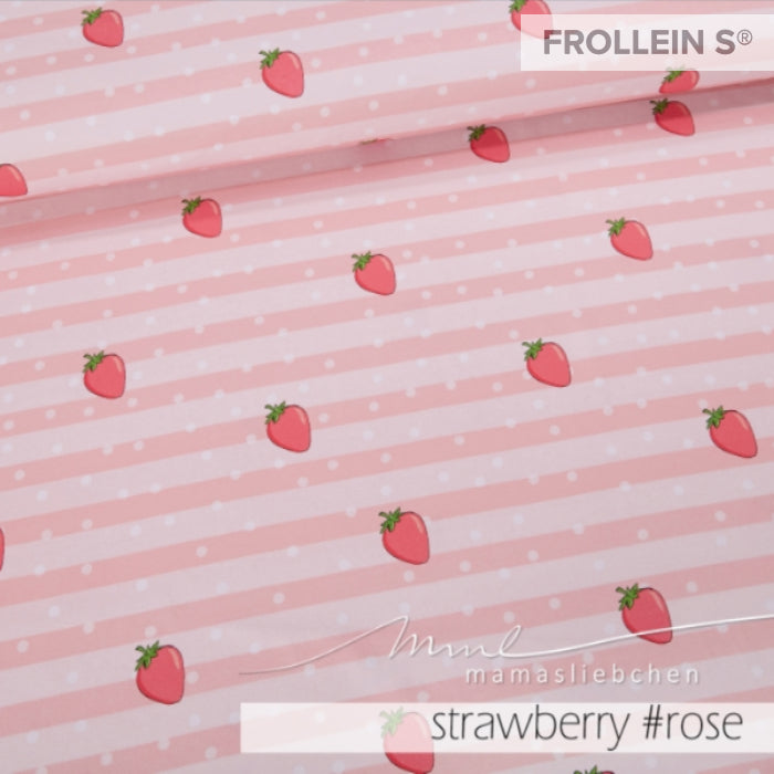 Cotton Jersey - Nell Strawberry Stripes - Rose