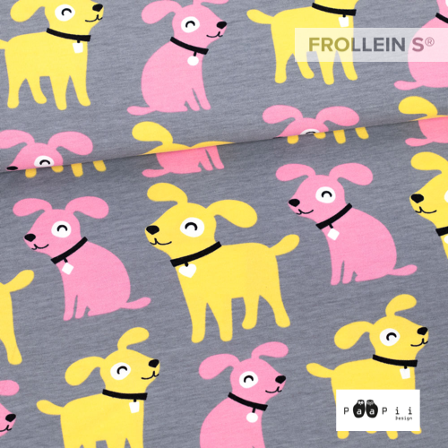 Organic Cotton Jersey - Dogs - Gray/Pink
