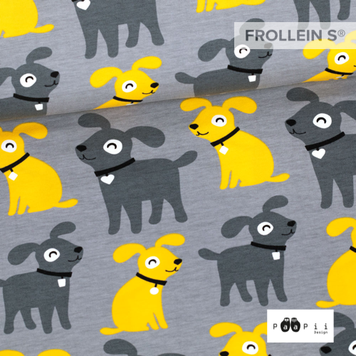 Organic Cotton Jersey - Dogs - Gray/Yellow