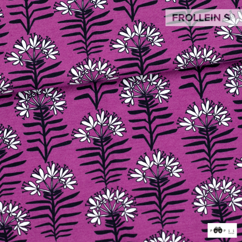 Organic Cotton Jersey - Taiga Flower-Purple