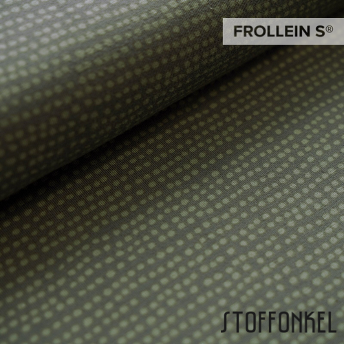 Organic Cotton Jersey - Dotted Lines-Olive