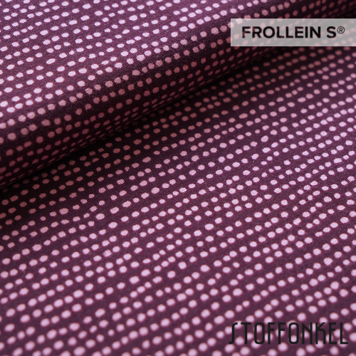 Organic Cotton Jersey - Dotted Lines-Plum