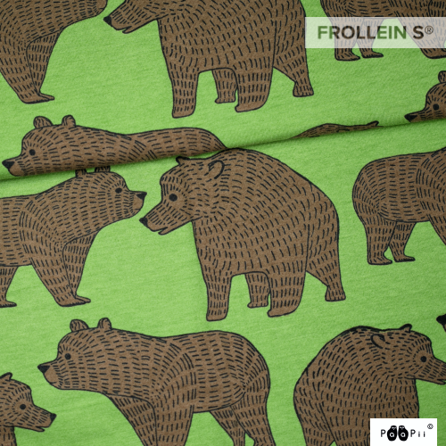 Organic Cotton Jersey - Ursa Bear-Forest green